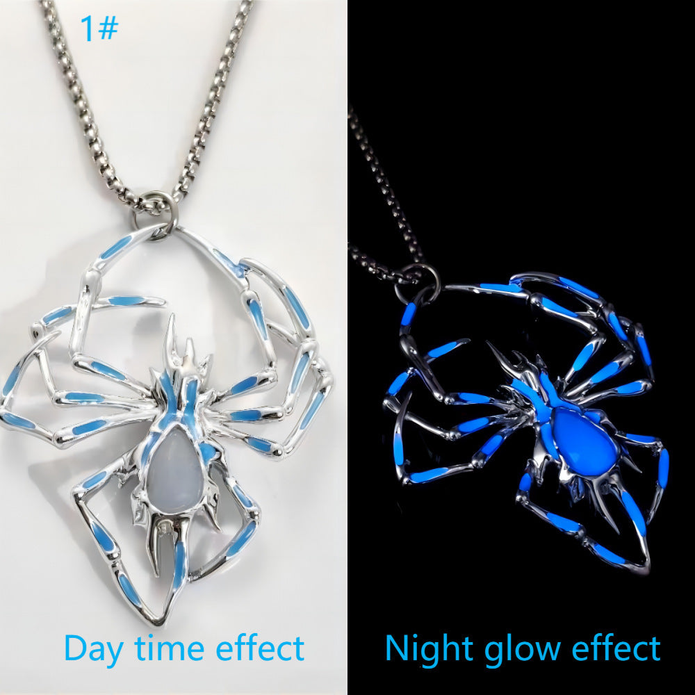 Halloween Creative Stereo Luminous Spider Necklace