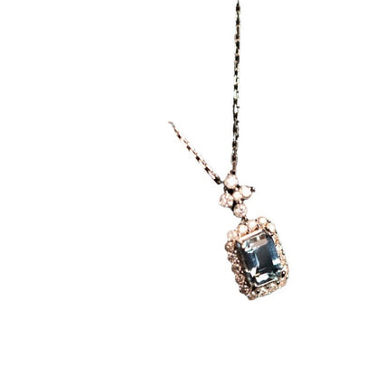 Fashion Aquamarine Necklace Female French Style