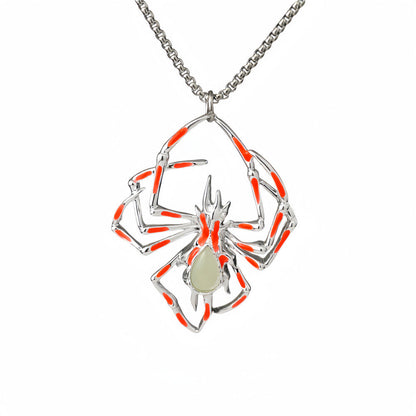 Halloween Creative Stereo Luminous Spider Necklace